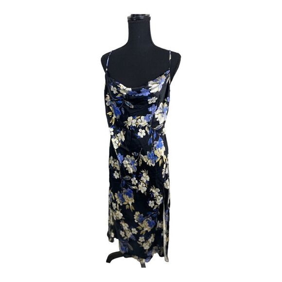 #307 SOCIALITE Floral Satin Slip Dress - Picture 3 of 10